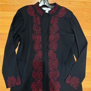 Ming Wang black and red cardigan jacket, size Large